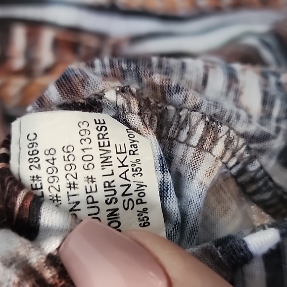 DAVID Cline snake long sleeve tunic top shirt medium brown black v neck - Picture 5 of 5